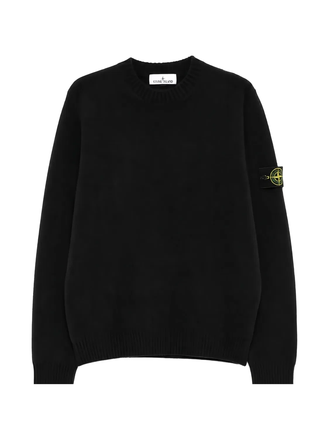 Вязаный джемпер с патчем Compass Stone Island, черный