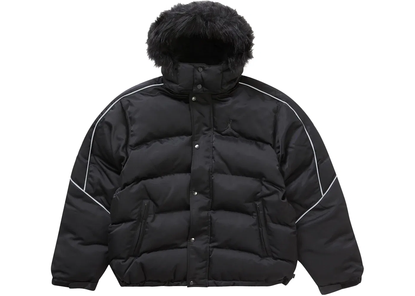 Мужская куртка-пуховик с принтом Supreme Jordan Jacket Black, Black