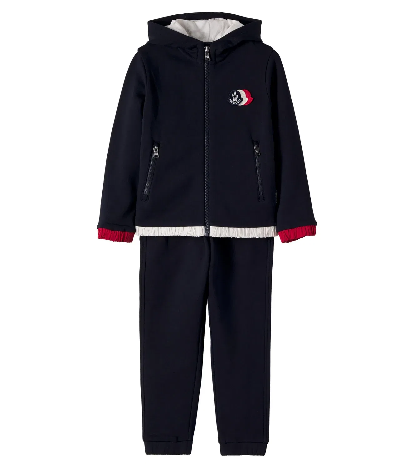 Комплект из толстовки и спортивных брюк из хлопкового джерси Moncler Enfant, синий