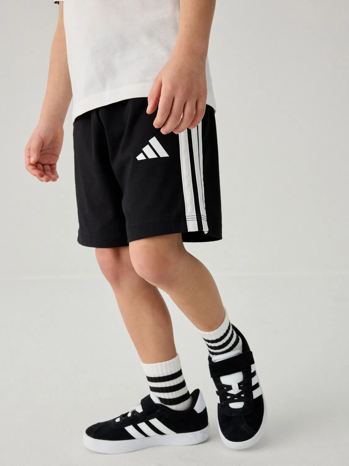 Футболка и шорты, повседневный сет adidas, белый — фото 4