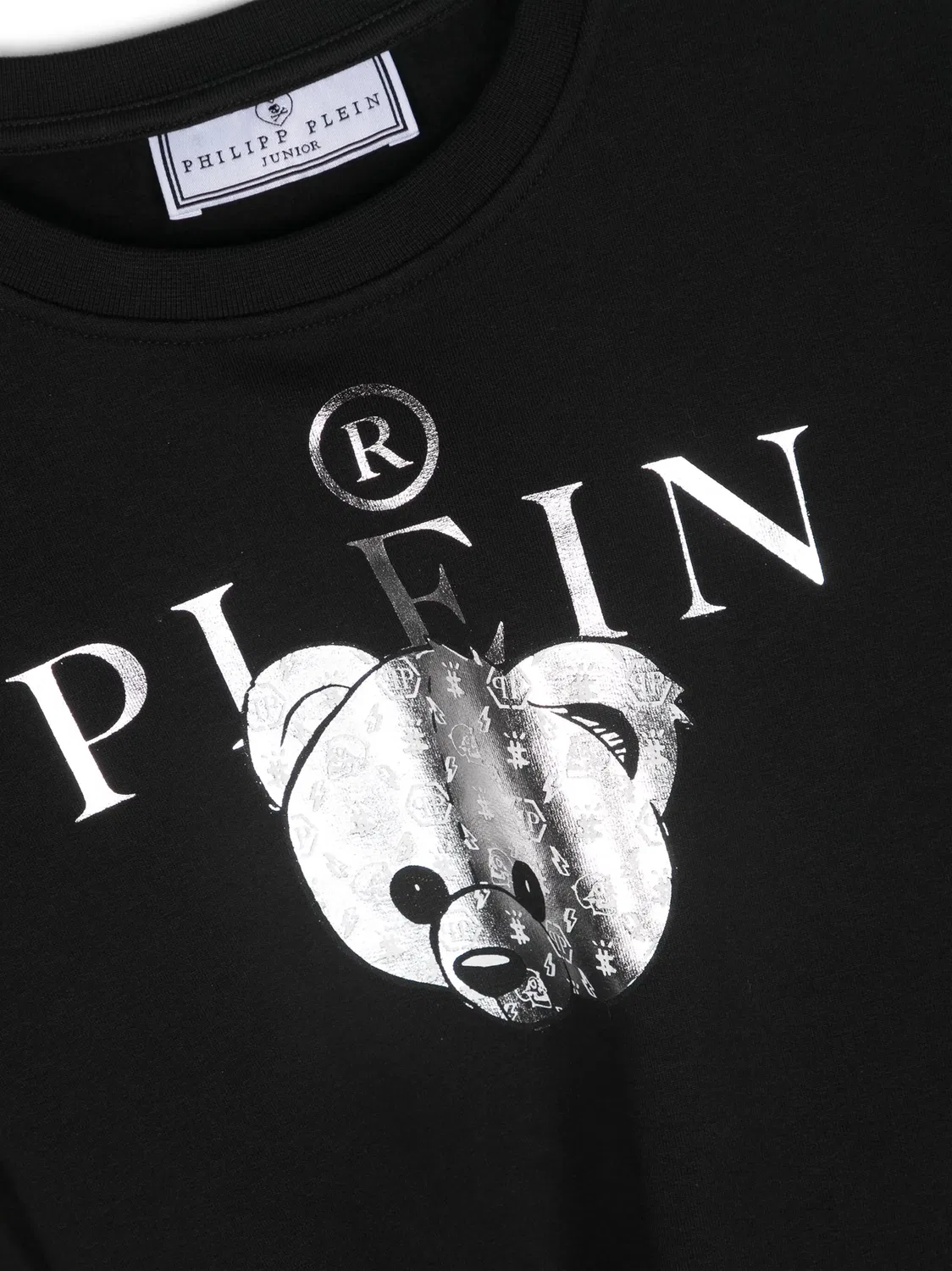 Свитшот с логотипом и медвежонком Philipp Plein, черный — фото 3
