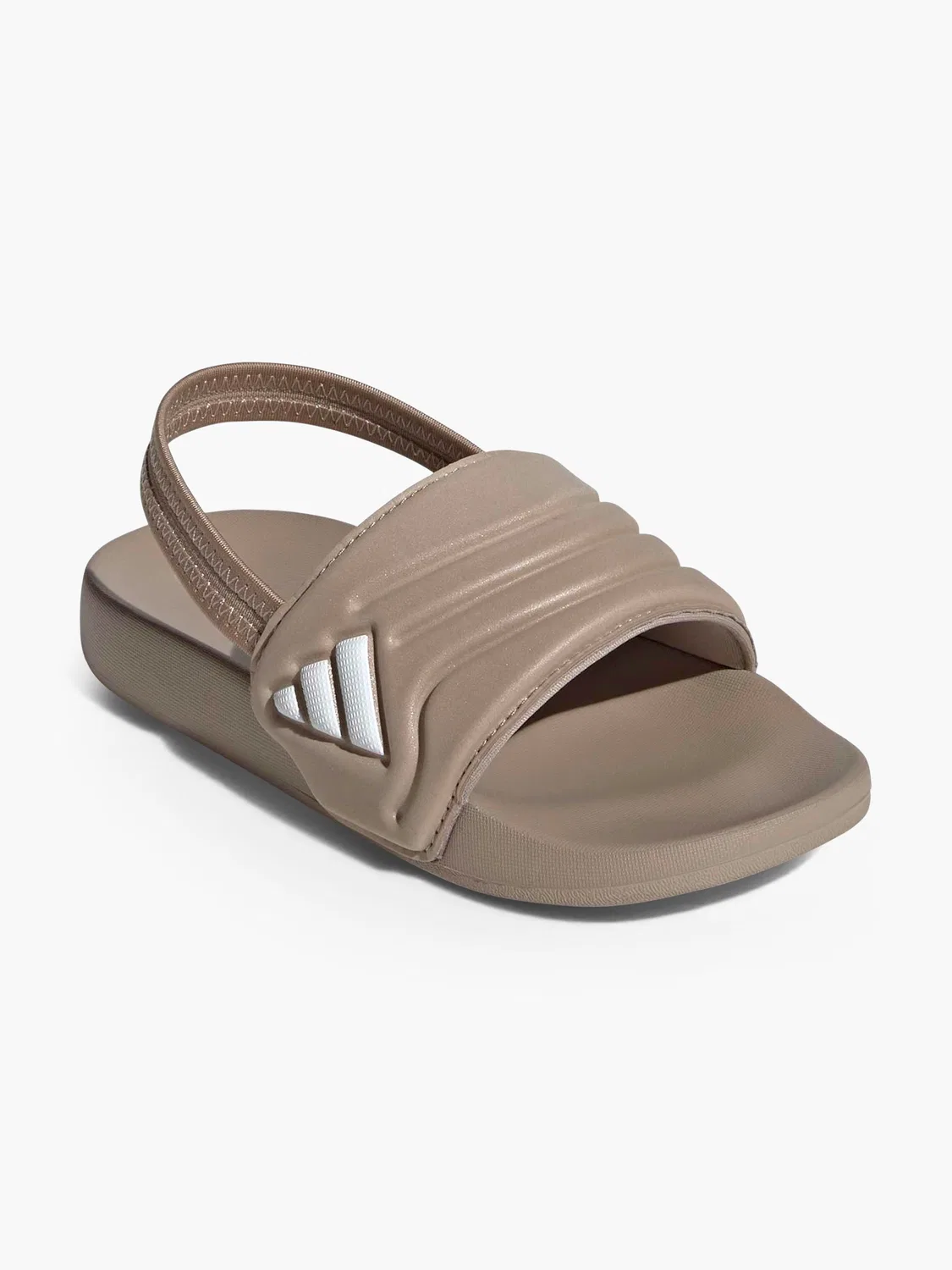 Детские шлепанцы с эластичной вставкой Adidas, бежевый — фото 2