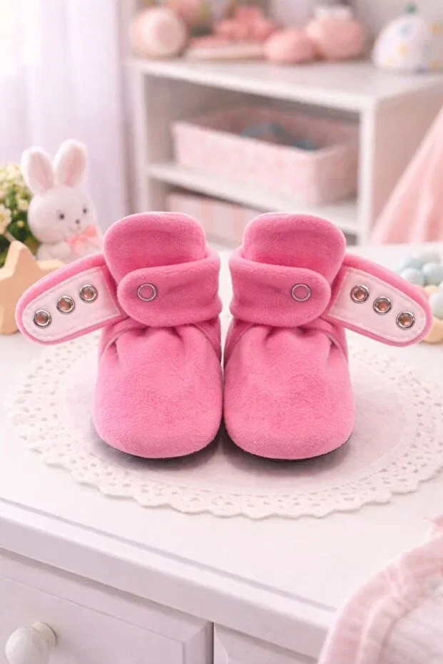 Детские пинетки для новорожденных хлопковые Organic cotton lined Pico Baby, Pink — фото 3
