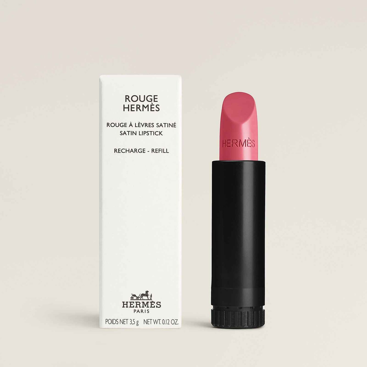 

Сменный картридж для атласной губной помады Hermès Rouge Satin, тон 19 Rose Bruyère, 3,5 г