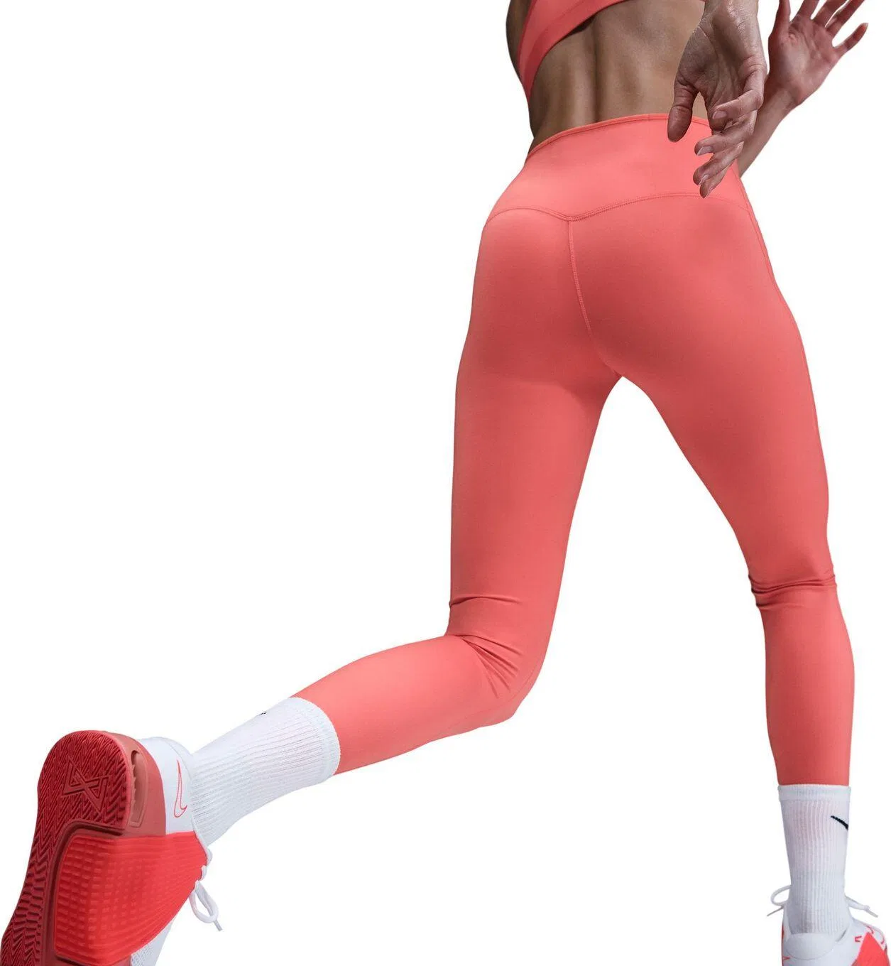 Женские леггинсы с высокой посадкой Nike Dri-Fit Go, розовые — фото 4
