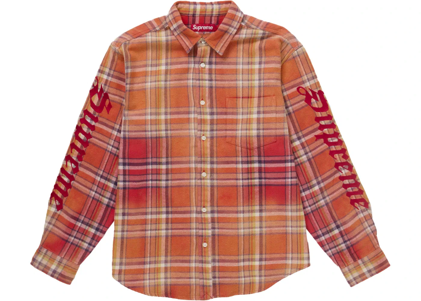 Мужская фланелевая рубашка с принтом Old English Plaid Supreme, Orange