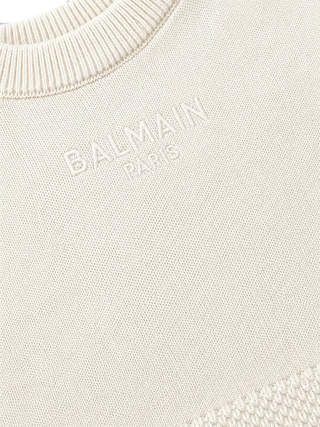 Спортивный костюм с вышитым логотипом Balmain Kids, нейтральные цвета — фото 4