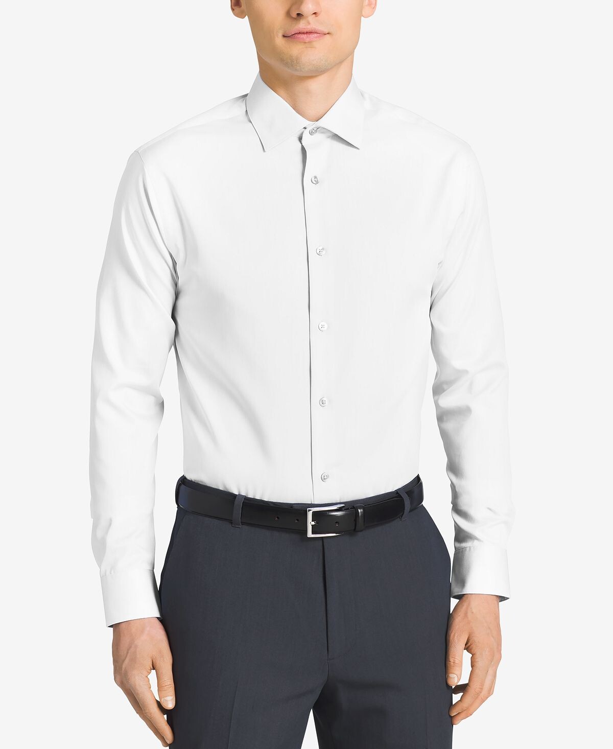 Мужская классическая рубашка calvin klein steel classic-fit non-iron performance с воротником в елочку Calvin Klein, белый — фото 3