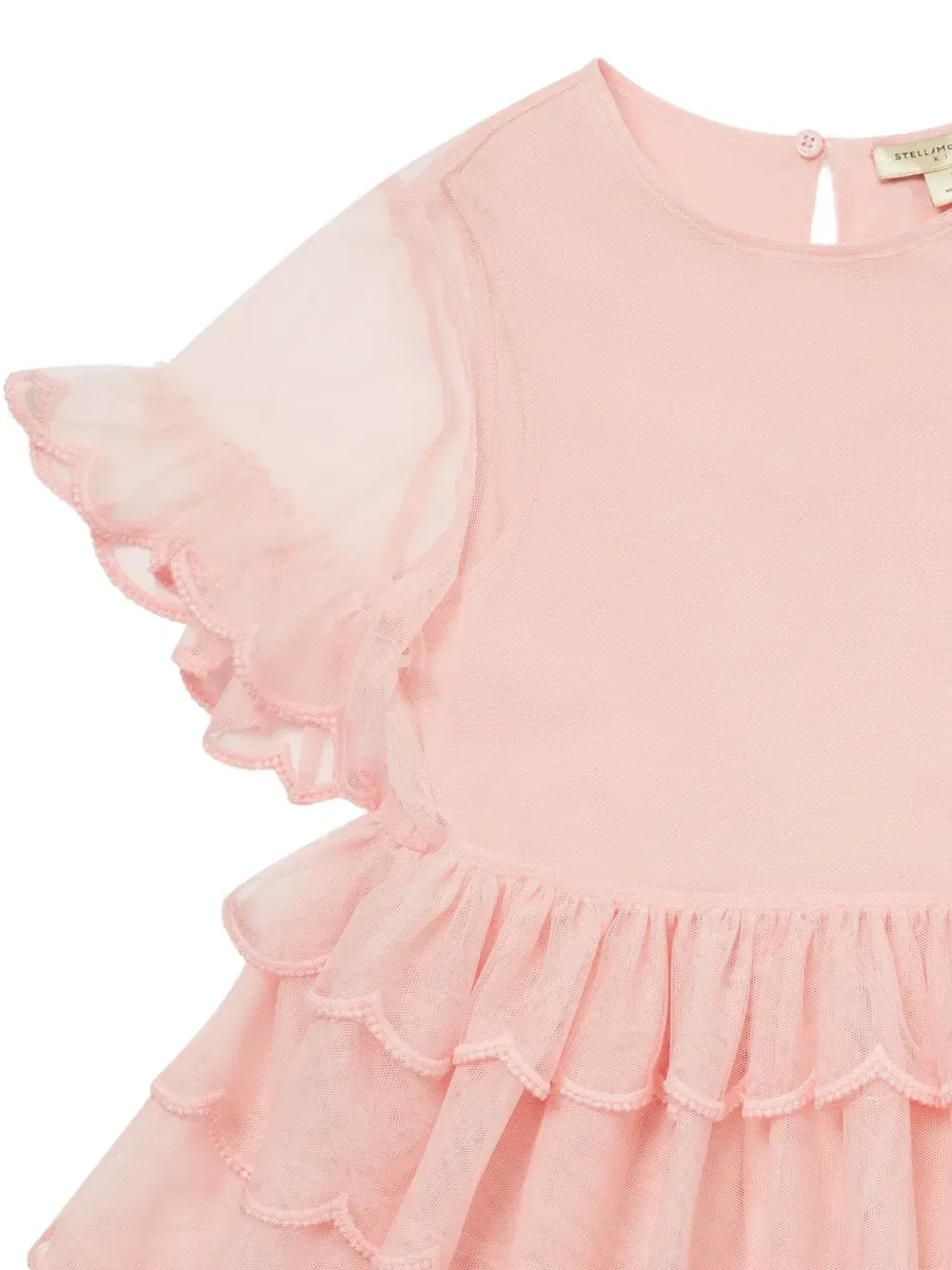 Платье с оборками и многоярусными юбками Stella McCartney Kids, розовый — фото 3