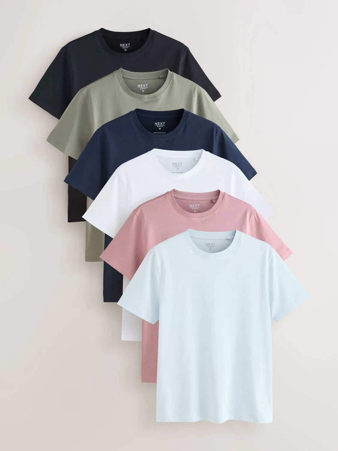 Футболка Essential Cotton 6 Pack Next, разноцветная