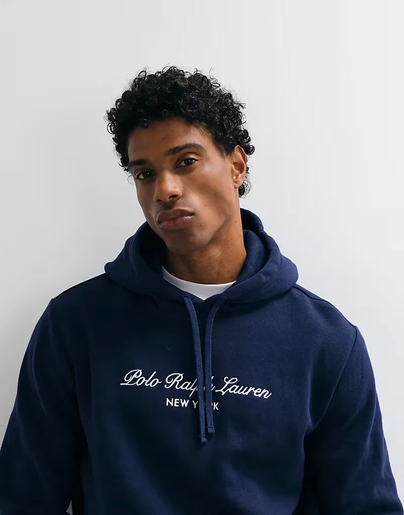Толстовка Polo Ralph Lauren с крупным логотипом, темно-синий