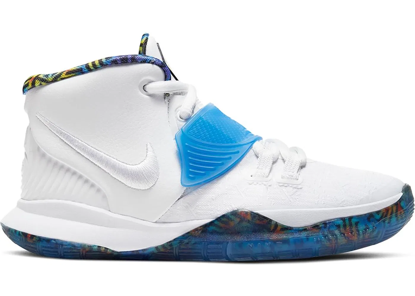 Детские кроссовки для мальчиков с высокой производительностью Nike Kyrie 6 Nike, White/White-Sapphire-Laser Crimson