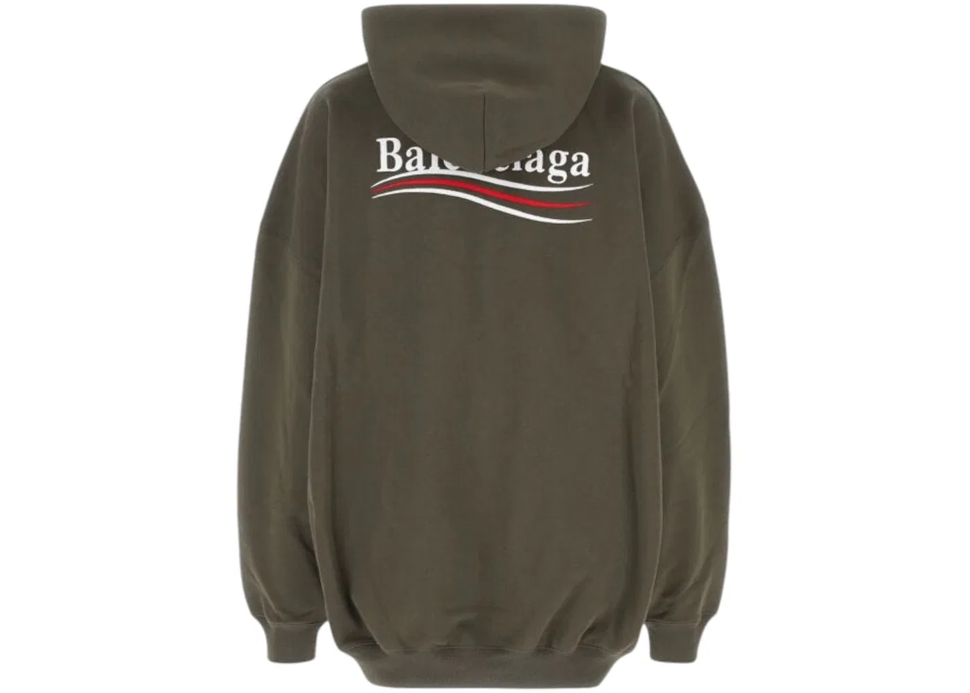 Мужское худи с вышивкой Balenciaga Campaign Logo, Military Green — фото 2