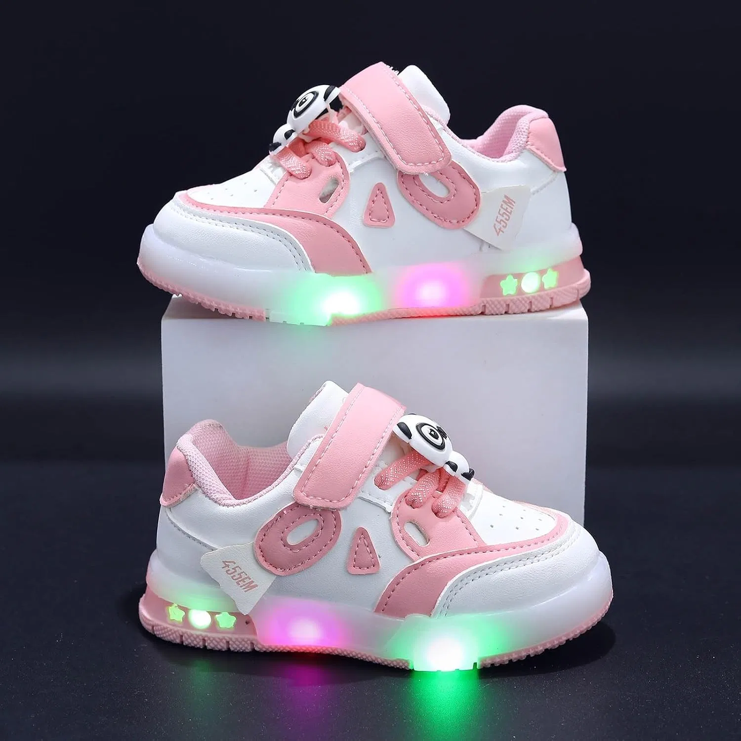Детские кроссовки для бега с подсветкой IWIHMIV, Pink — фото 4