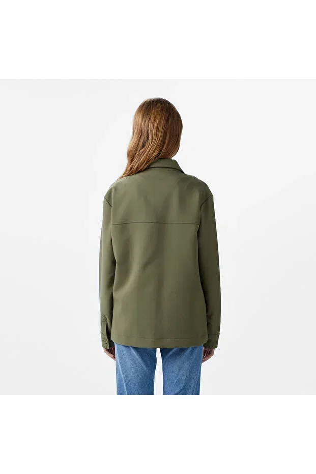 Женская рубашка свободного кроя с длинным рукавом Lacoste, Bmy-Khaki — фото 2