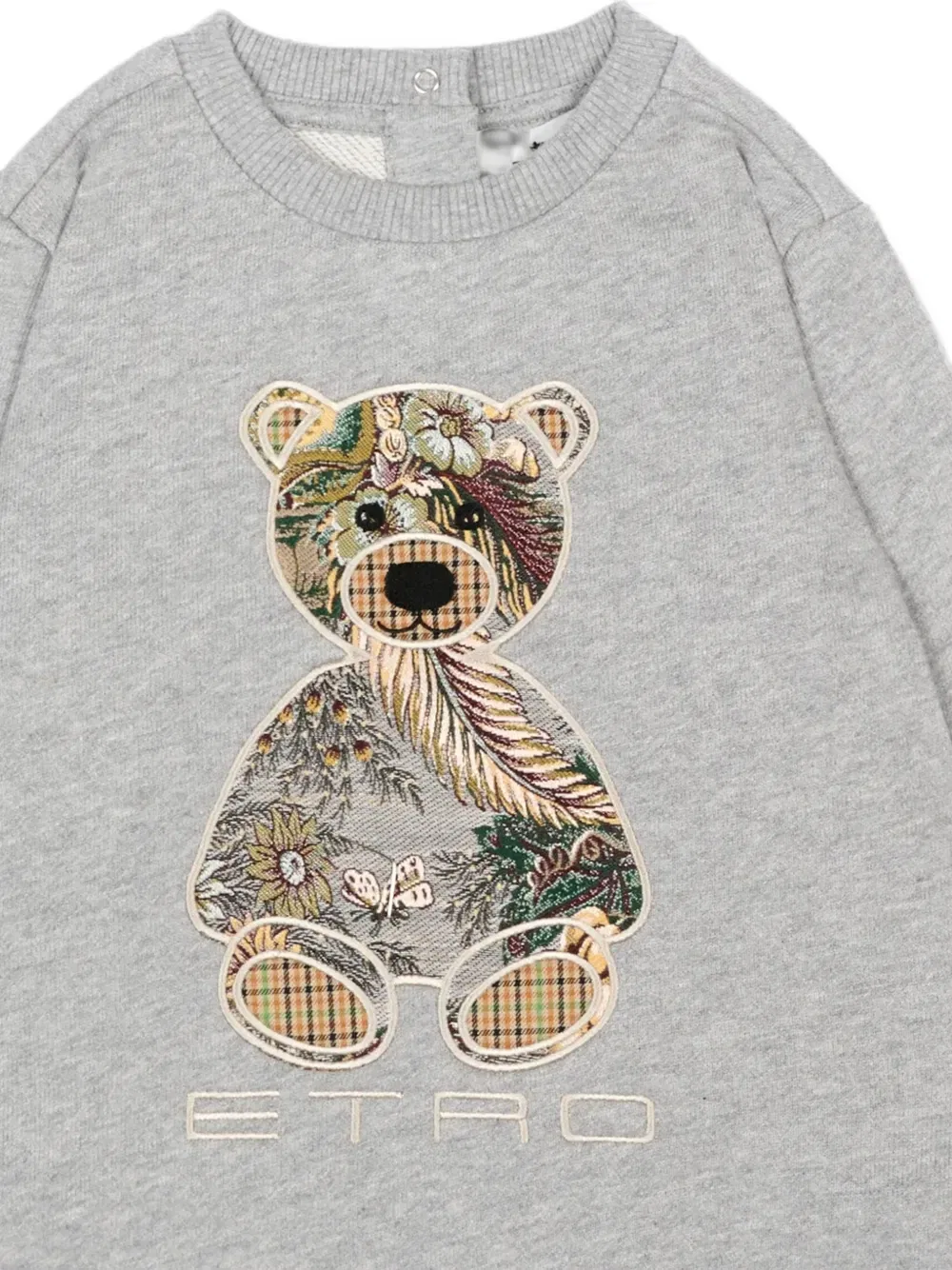 Толстовка с нашивкой в виде плюшевого медведя Etro Kids, серый — фото 3