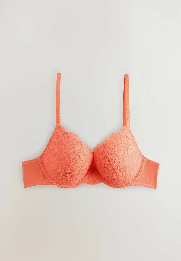 Комплект бюстгальтеров 2 шт, кружевной, push-up, Lace bras, Next, Orange, White, белый/оранжевый — фото 4