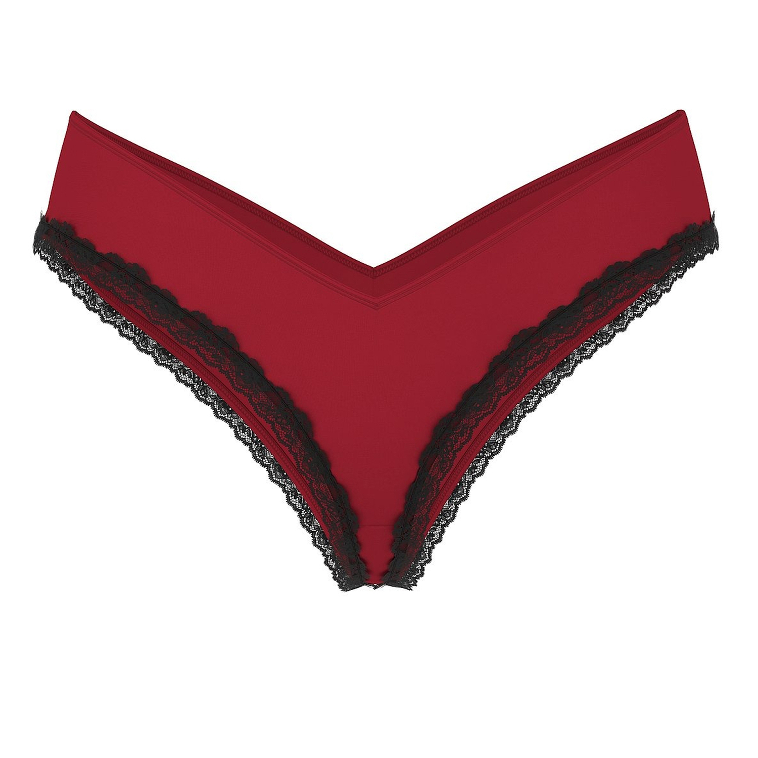 

Трусы Victoria's Secret Lace-Trim High-Leg Cheeky, темно-красный