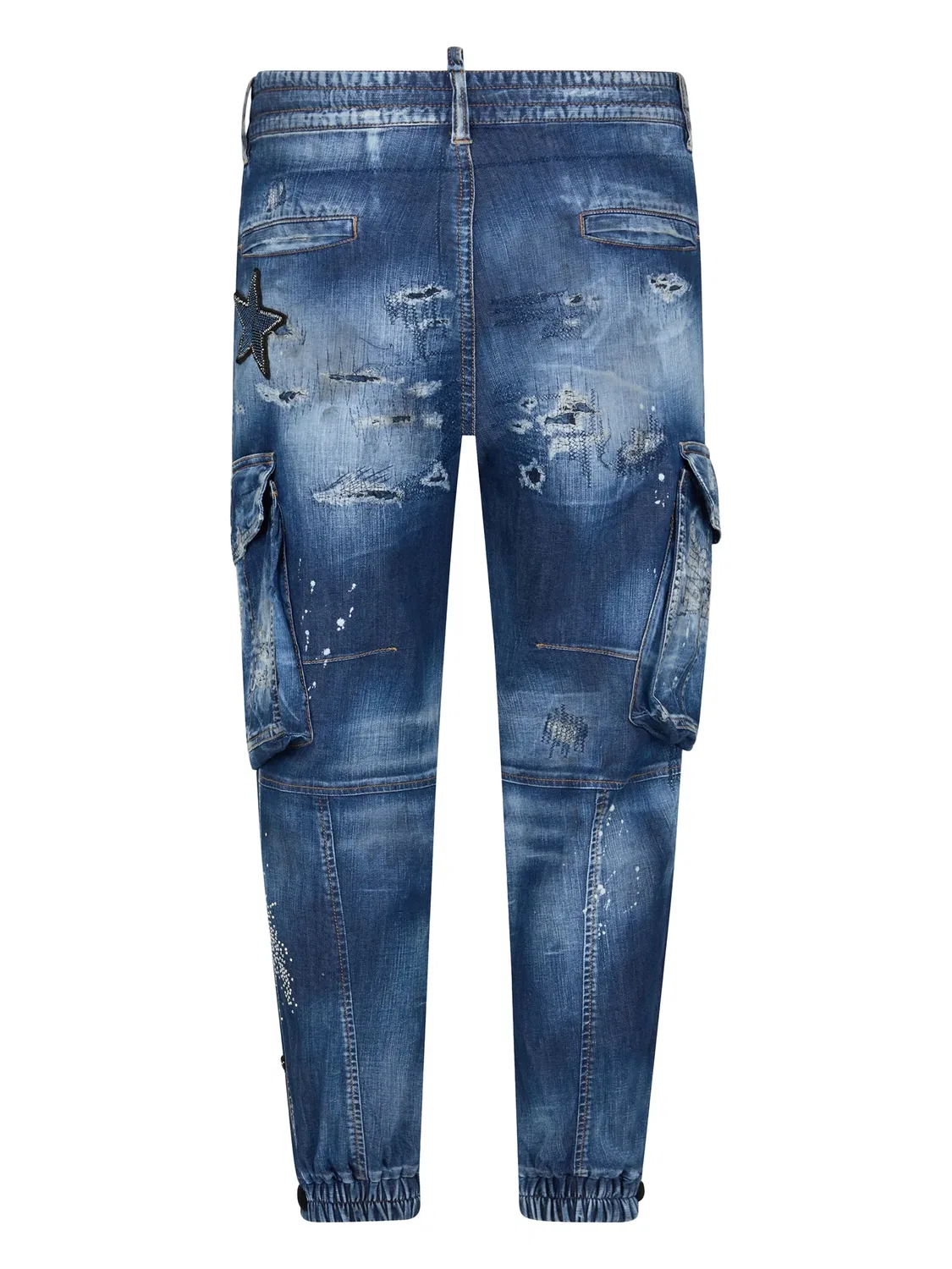 Украшенные карго-джинсы DSQUARED2, индиго — фото 2
