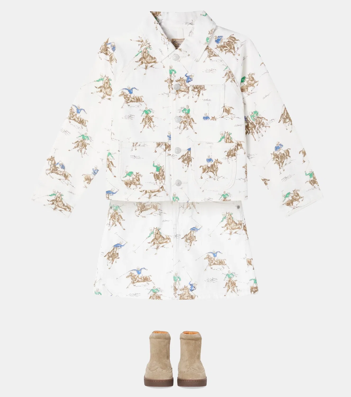 Легкая куртка с принтом Polo Ralph Lauren Kids, белый — фото 2