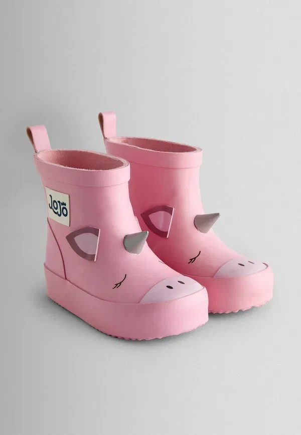 Сапоги резиновые Jojo Maman Bébé Regular fit rust cosy lined ankle wellies, розовый — фото 2