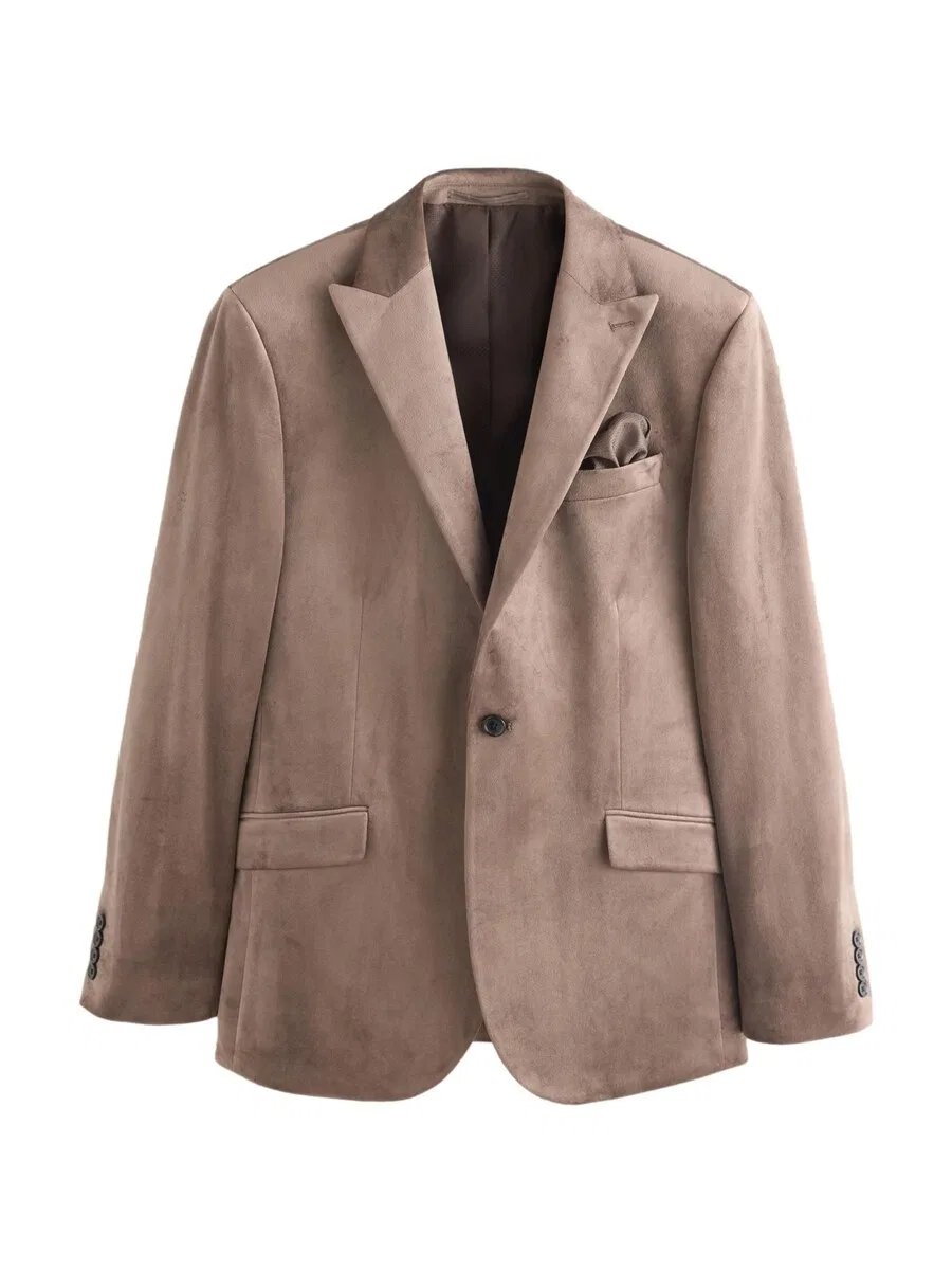 Пиджак Next Slim fit Suit Jacket 'Self' в цвете Taupe