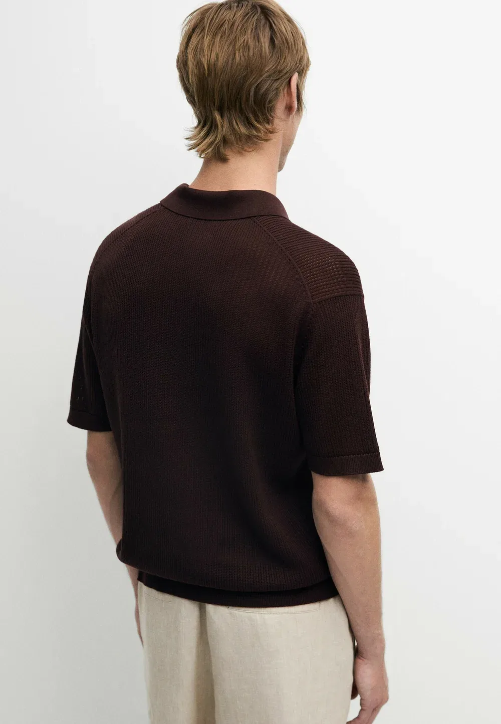 Рубашка поло Massimo Dutti, Bordeaux — фото 3
