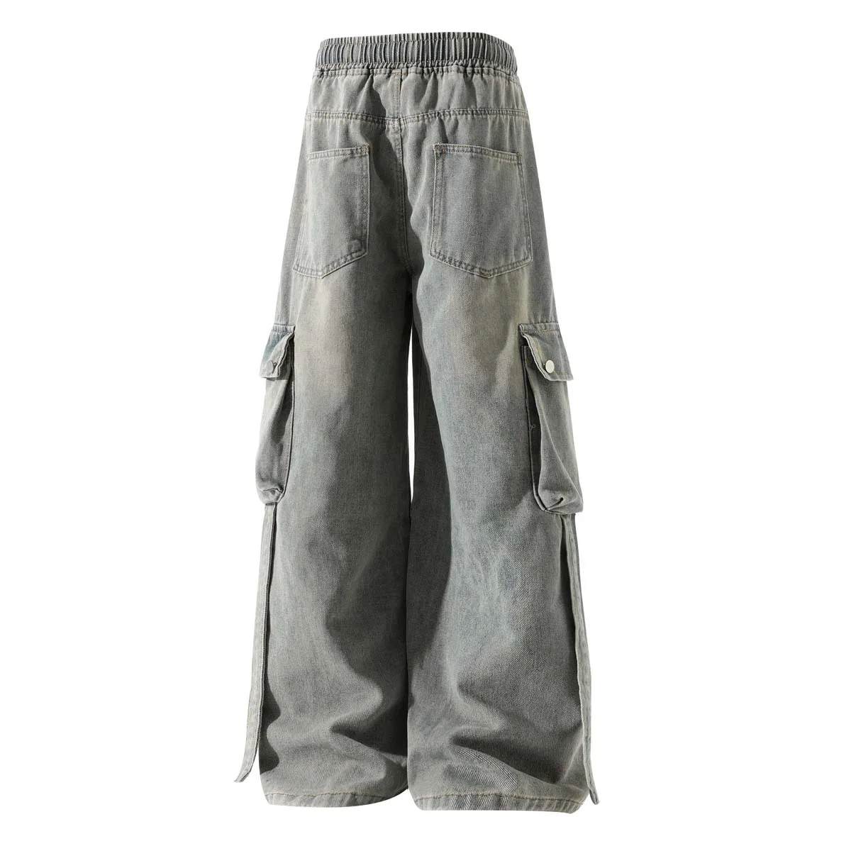 Детские карго-брюки умеренной ширины GWAF, Blue Fleece-Lined — фото 4