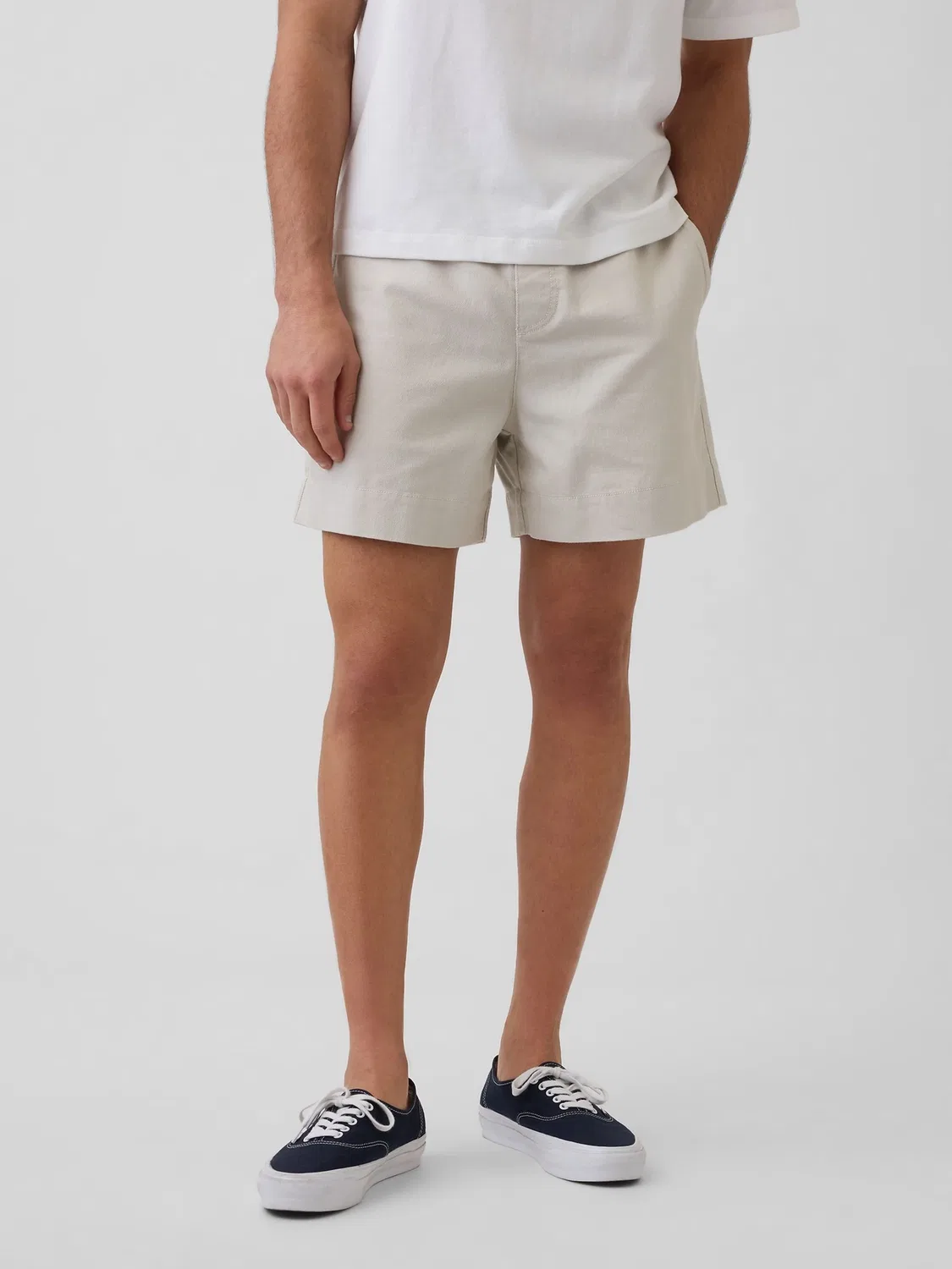 Шорты из льняной смеси, свободные Gap, Серый