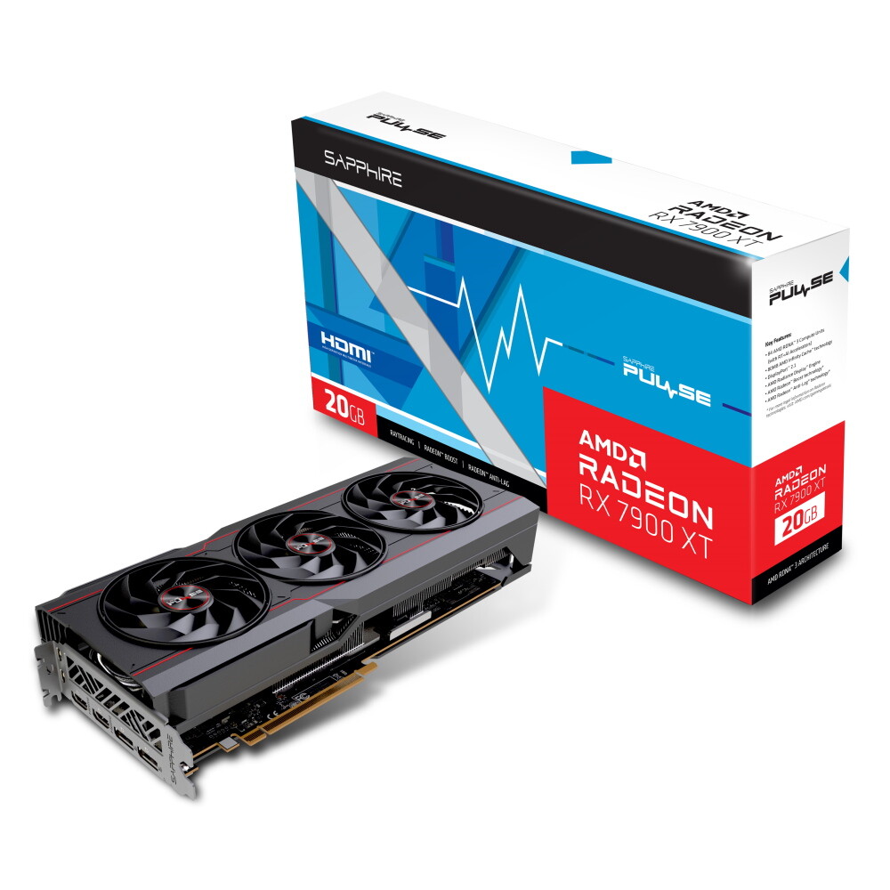 

Видеокарта Sapphire PULSE AMD Radeon RX 7900 XT OC, 20ГБ, черный
