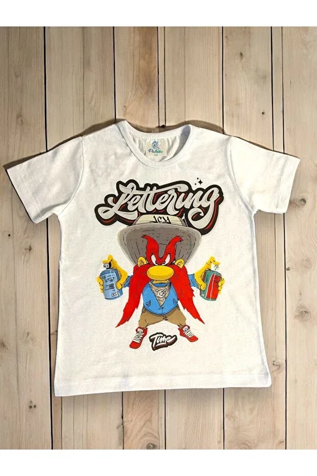 Детская футболка для девочек с принтом Cute Heroes Yosemite Sam Model Patriko Tekstil, White — фото 4