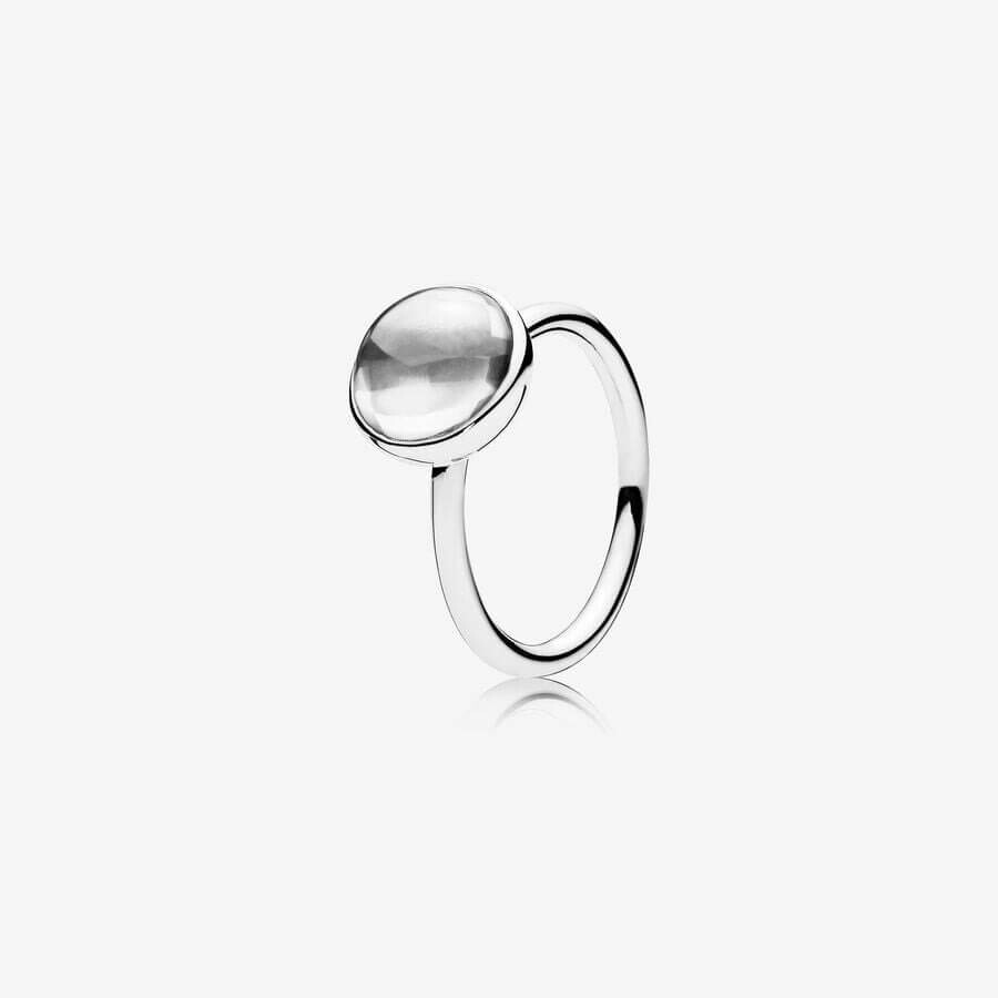 

Кольцо Pandora Timeless Poetic Droplet Clear CZ, серебро