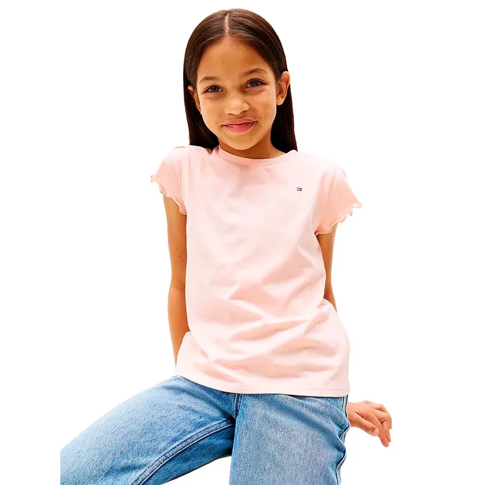 Детская футболка для девочек с рюшами Essential Ruffle Tommy hilfiger, Pink — фото 4