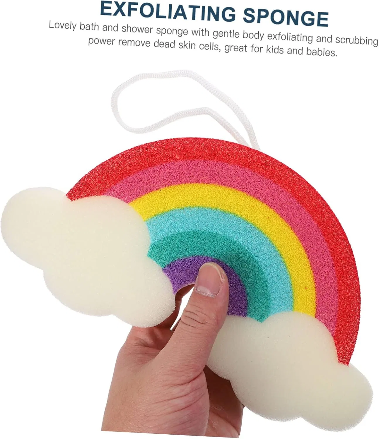 Мочалка для душа Rainbow Bath Sponge, набор 6 шт, Mikinona, 111 г, Colourful — фото 3