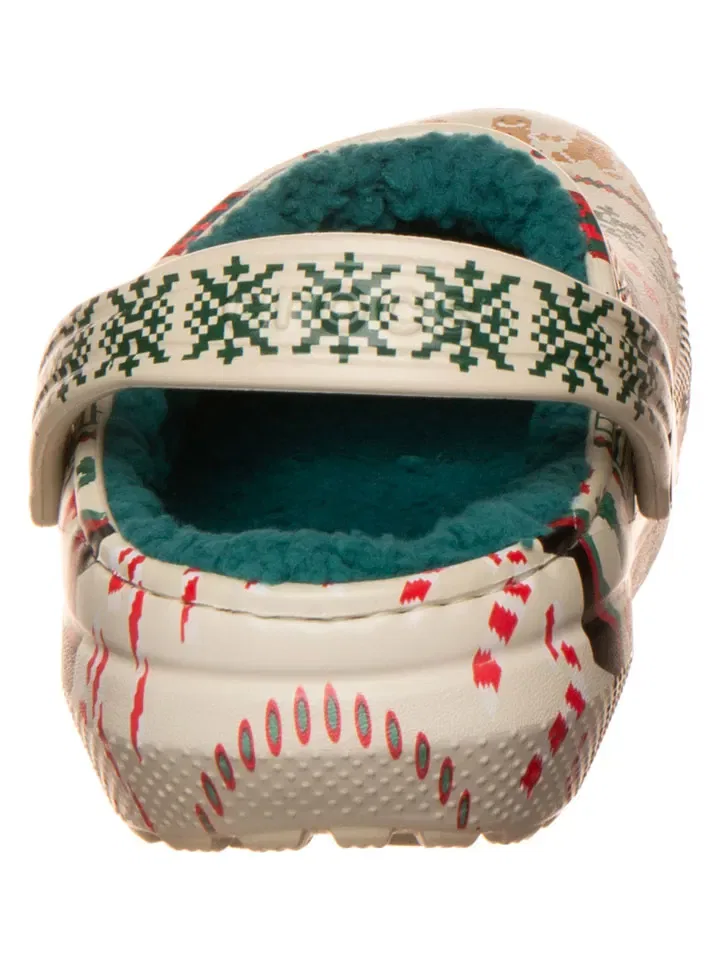 Сабо утепленные Lined Fair Isle Crocs, бежевый — фото 3