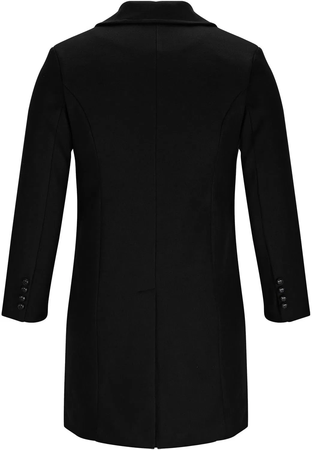 Мужское двубортное пальто из шерстяной смеси, Pea Coat, чёрный — фото 3