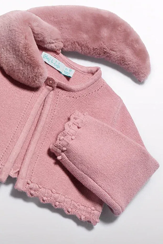 Детский кардиган для девочек с воротником-стойкой Abel&Lula girl's cardigan, Mayoral, Pink — фото 3