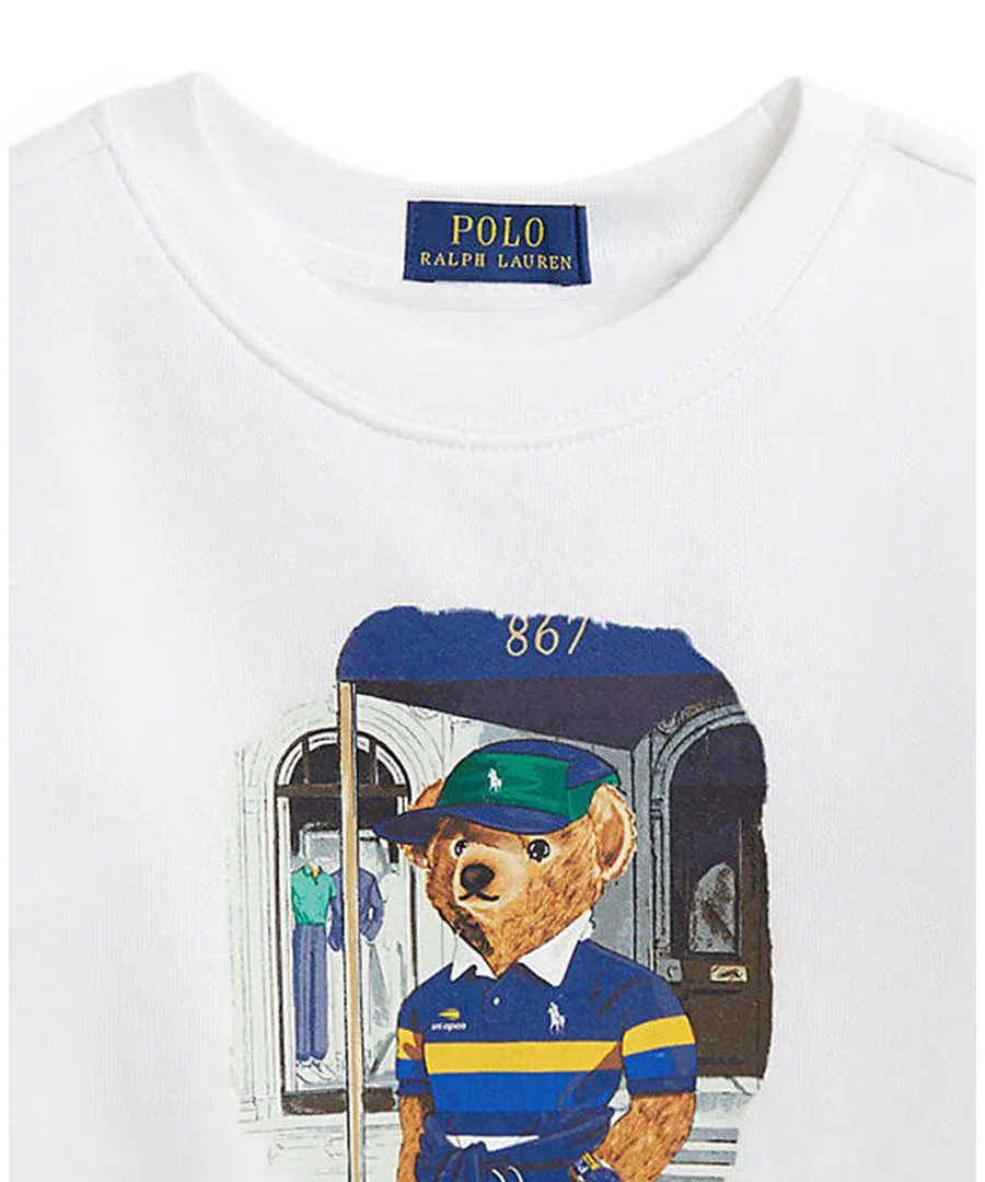 Свитшот с длинным рукавом с принтом Polo Bear US Open Polo Ralph Lauren, White — фото 3