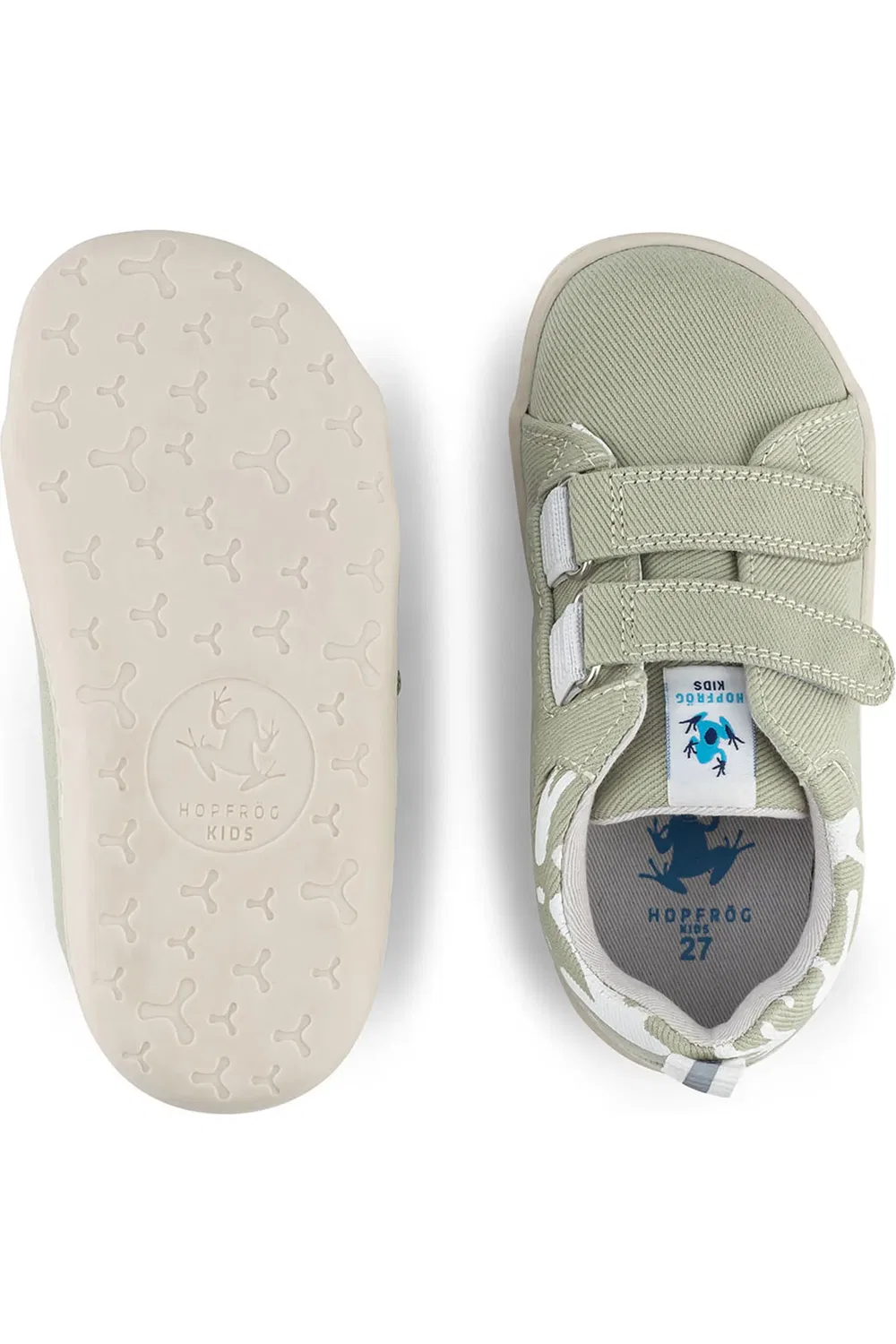 Детские кеды босоногие на широкой подошве Smart Walker Hopfrög Kids, Eco Nile Green — фото 3