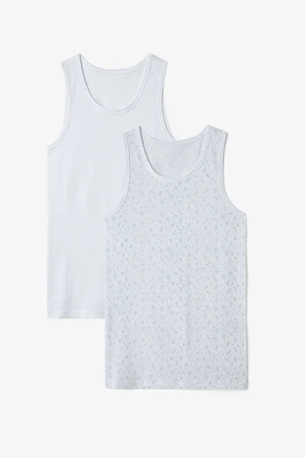 Детское для мальчиков белье хлопковое Optik white boys' cosmic cotton 2-piece undershirt Penti, Optical White