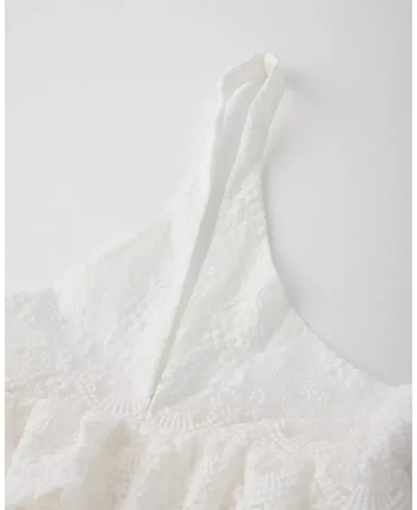 Детское платье для девочек с кружевной отделкой Paloma Lace Frill Maxi Dress Marlo Kids, Ivory — фото 3