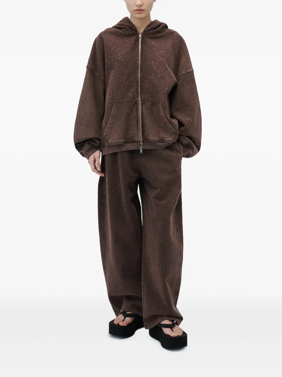 Спортивные штаны коричневые Alexander Wang, коричневый — фото 4