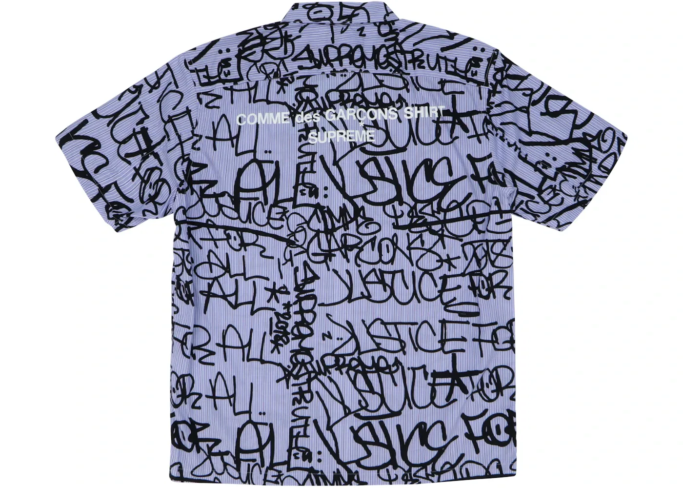 Мужская рубашка с принтом Supreme Comme des Garcons SHIRT, Blue Stripe — фото 2