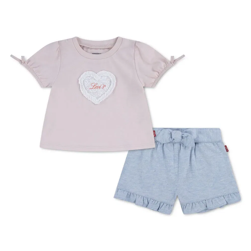 Детский комплект для девочек с коротким рукавом Levi's, Pink