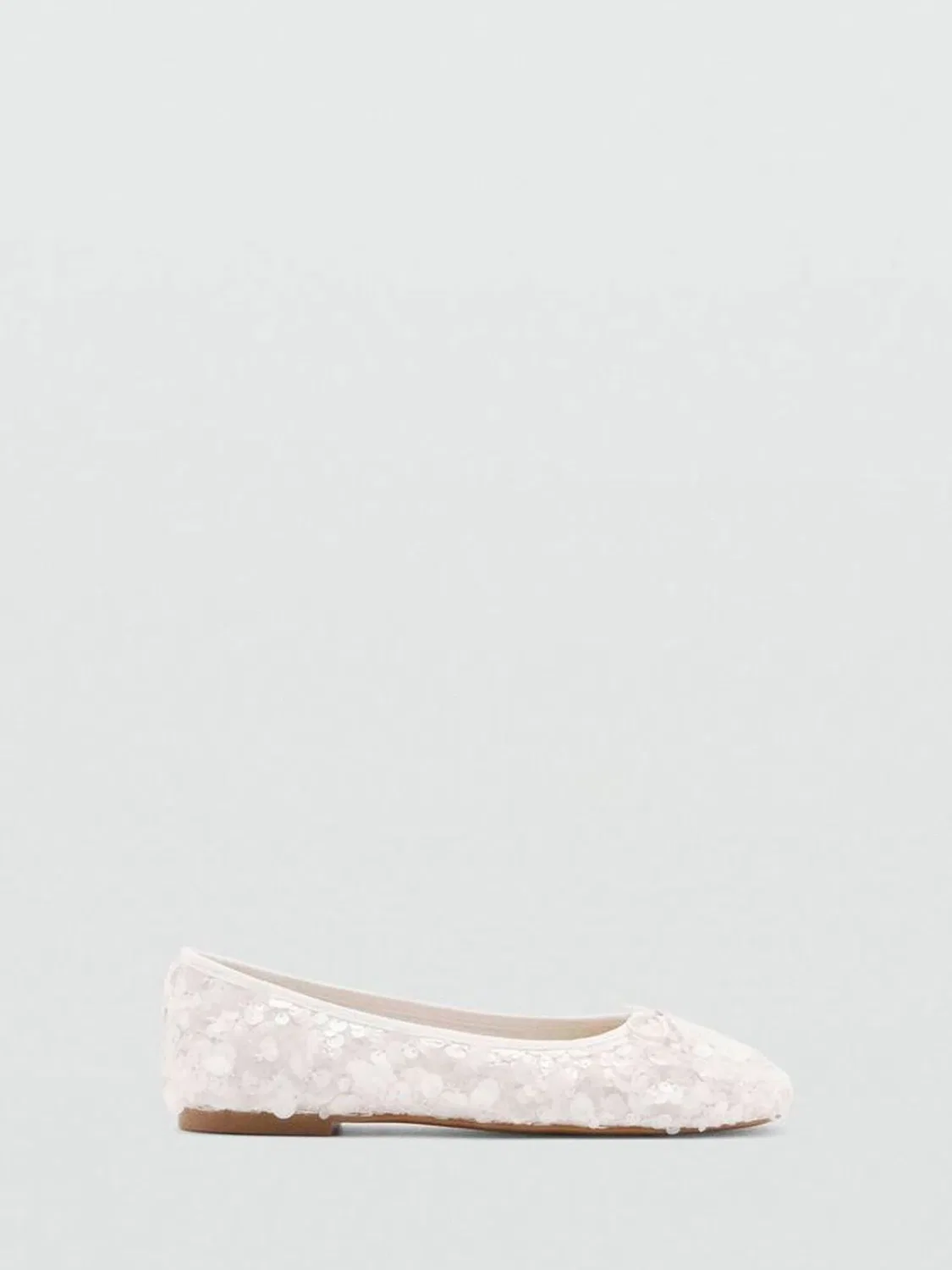 Балетки с пайетками Mango White, белый