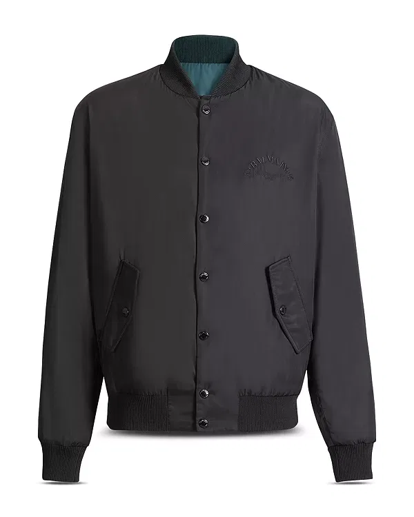 Мужская куртка-бомбер стеганая двусторонняя Reversible Quilted Bomber Jacket Balmain, черный/зеленый