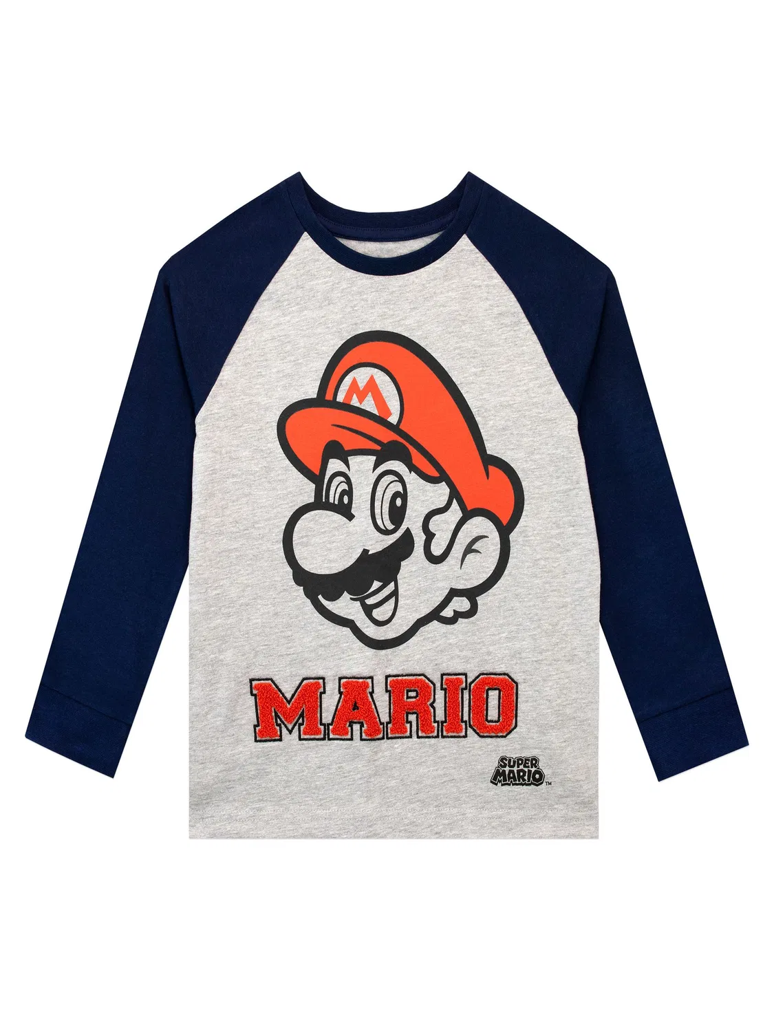 Лонгслив с принтом Super Mario, серый Character
