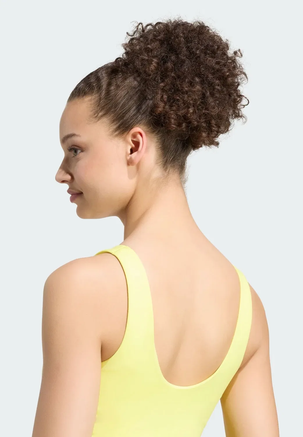 3 stripes studio all me light support tank - top Adidas Performance, Pure Lemon — фото 4