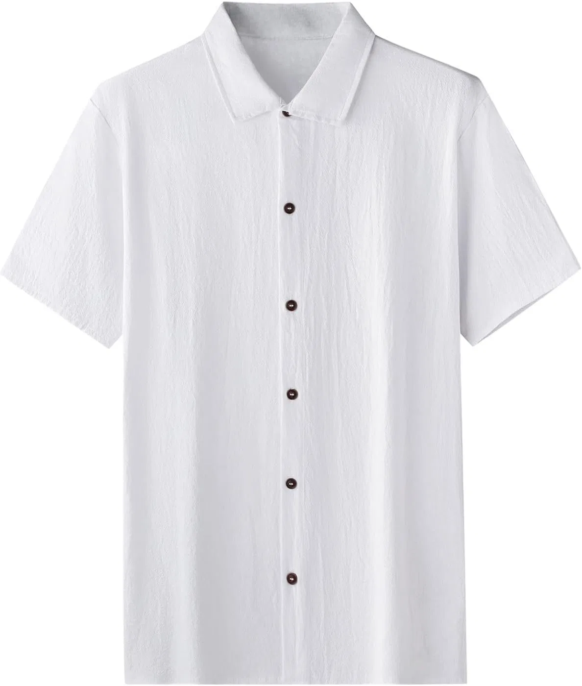 Мужская рубашка с коротким рукавом, slim fit, хлопок, белый — фото 3