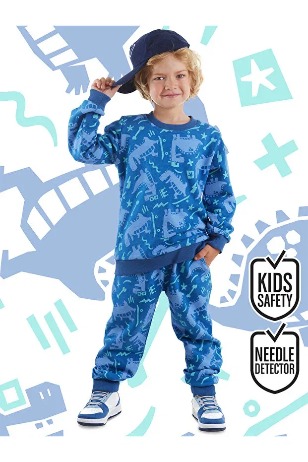 Детский спортивный комплект для мальчиков хлопковый Dino park Denokids, Navy Blue